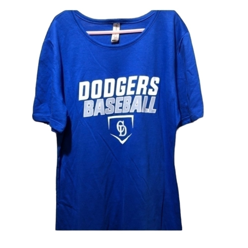 Size small blue dodgers baseball short sleeve shirt